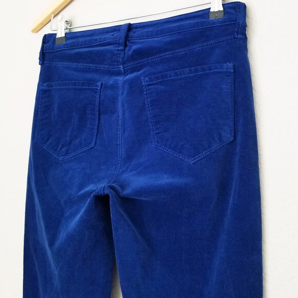 L'AGENCE Margot Royal Cobalt Blue Velvet Jeans Pants 27 High Rise Stretch $235 - Picture 11 of 16